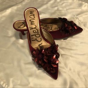 NWOT Sam Edelman Dorcy Satin Kitten Heeled Mules.